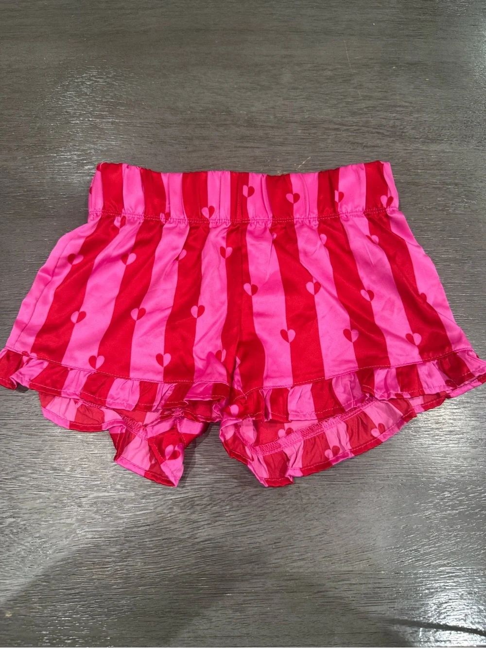 Art class Pink & Red Striped Heart Short Pajama Set